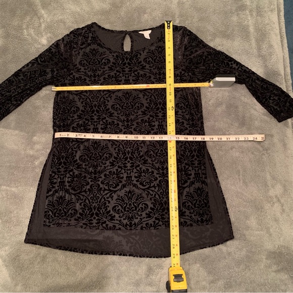 Cato 3/4 sleeve velvet burnout top - Picture 5 of 5